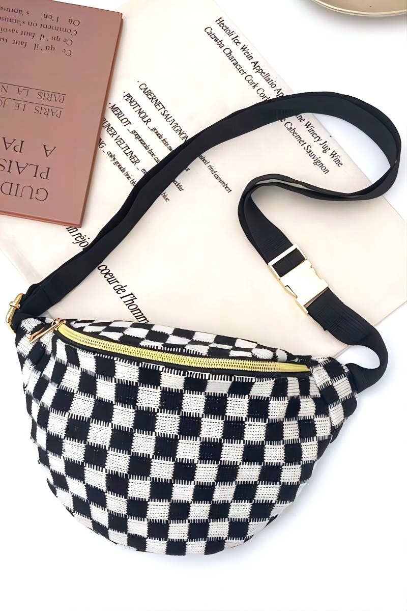 Checkered Crossbody Sling Belt Bag/ Fanny Pack