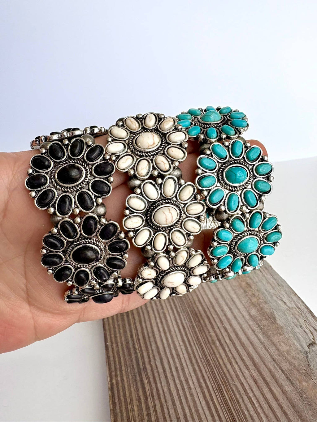 Western Concho Stone Stretch Bracelet