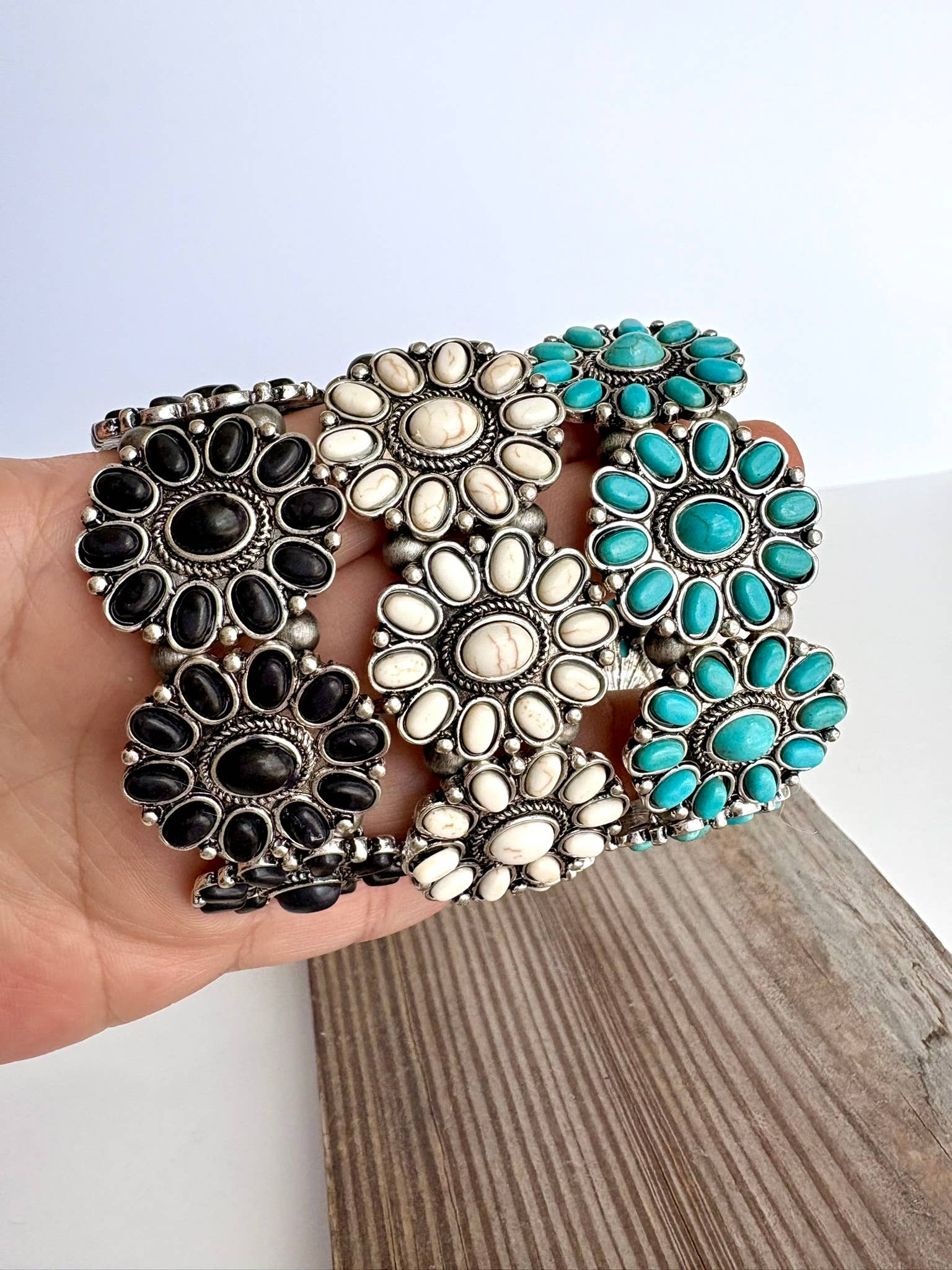 Western Concho Stone Stretch Bracelet