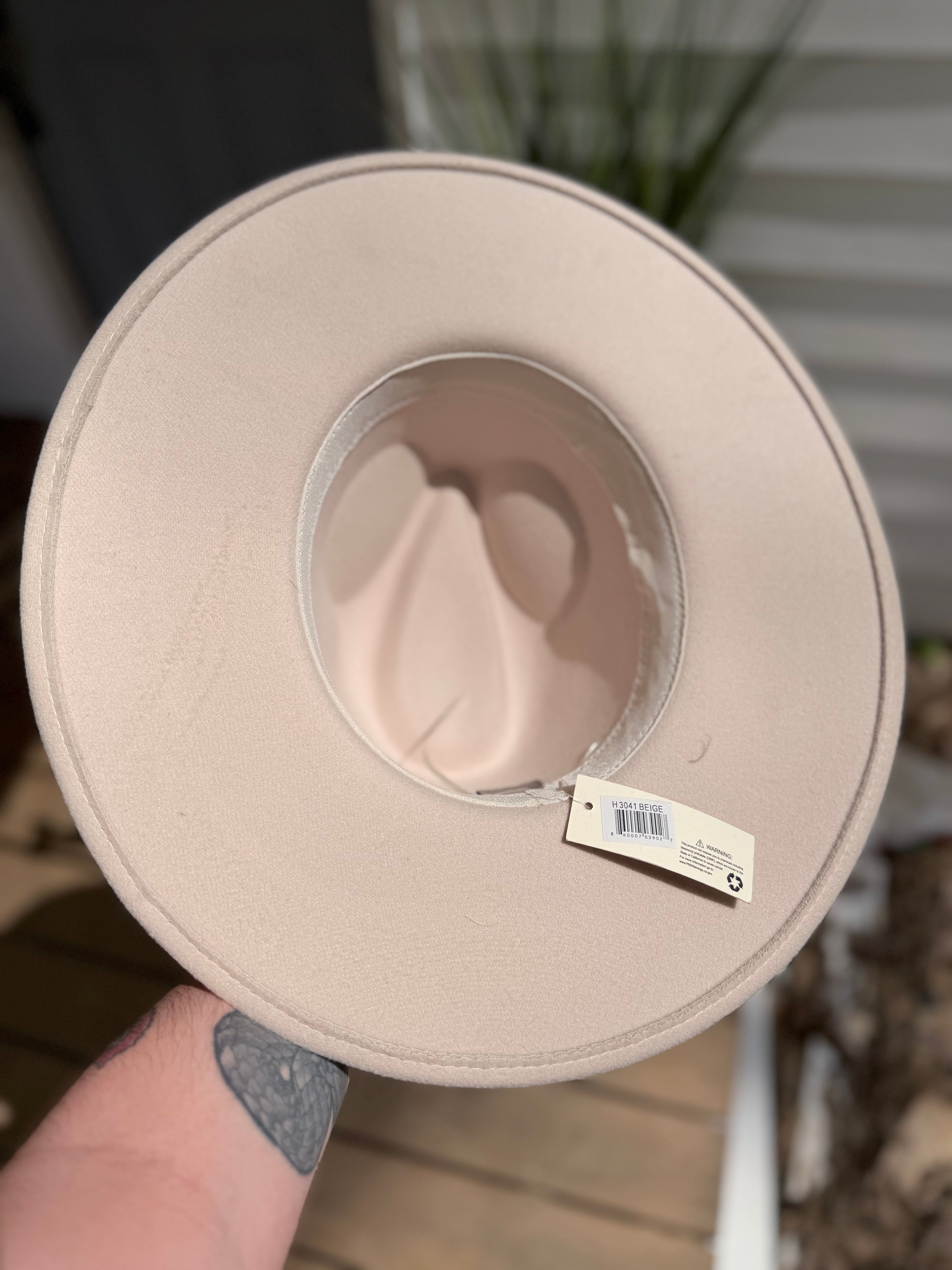 Cream Feather and Turquoise Cowgirl Hat