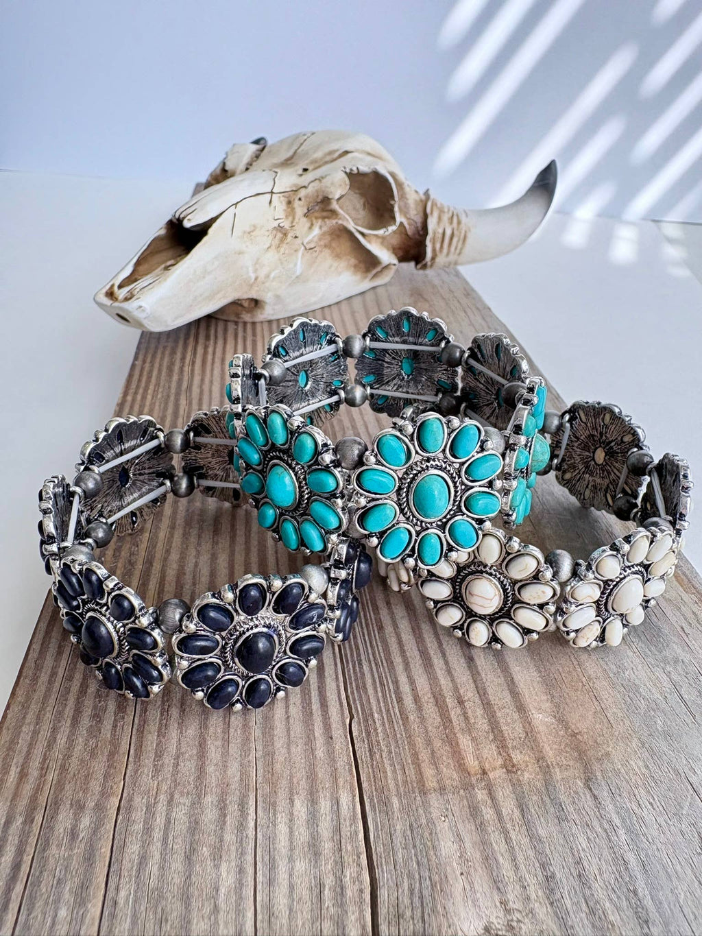 Western Concho Stone Stretch Bracelet