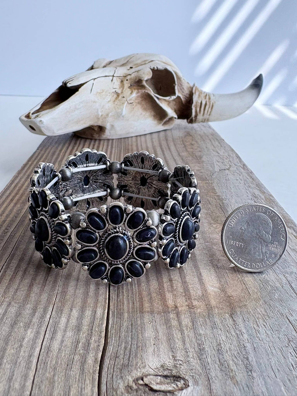 Western Concho Stone Stretch Bracelet