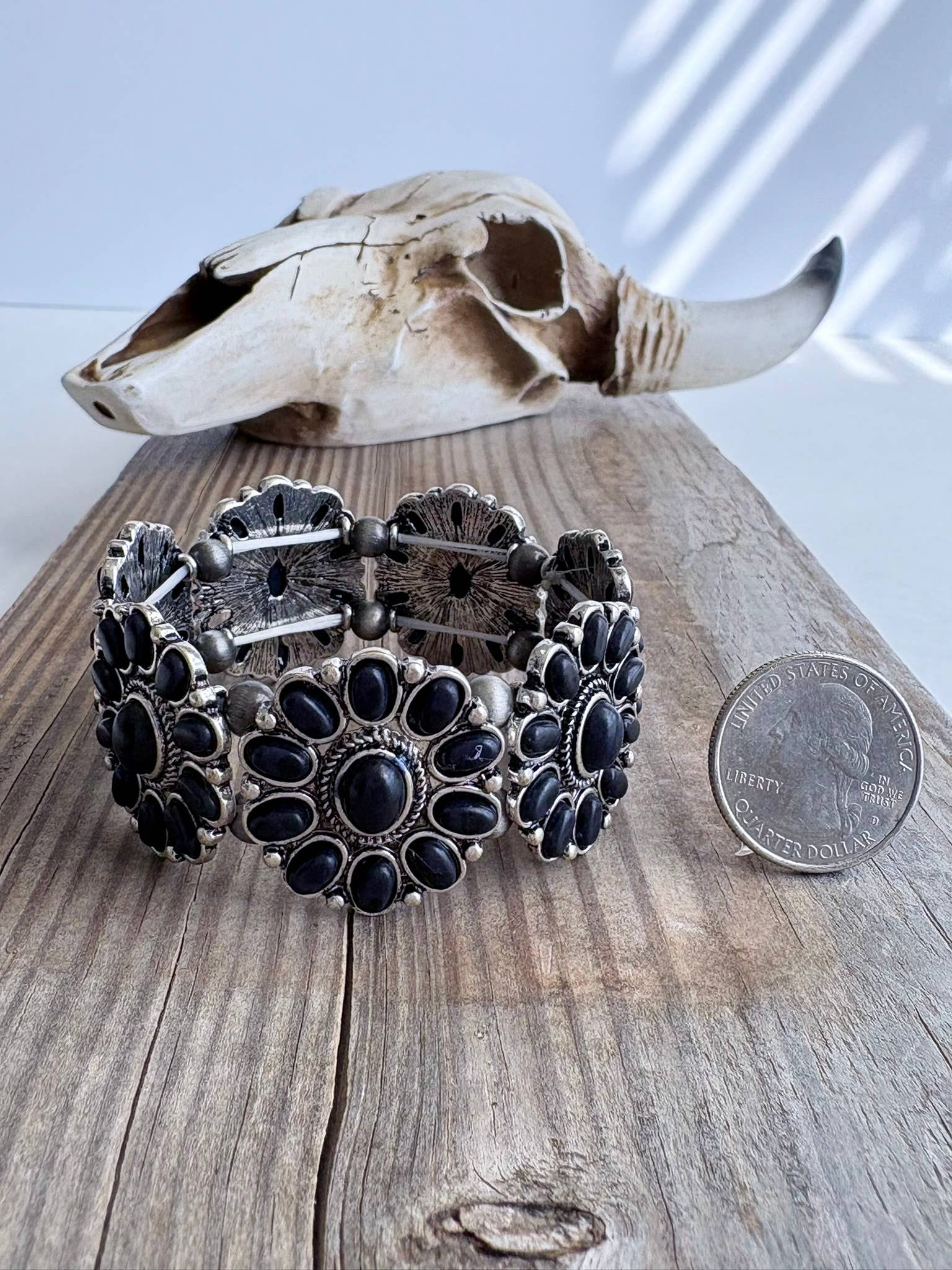 Western Concho Stone Stretch Bracelet