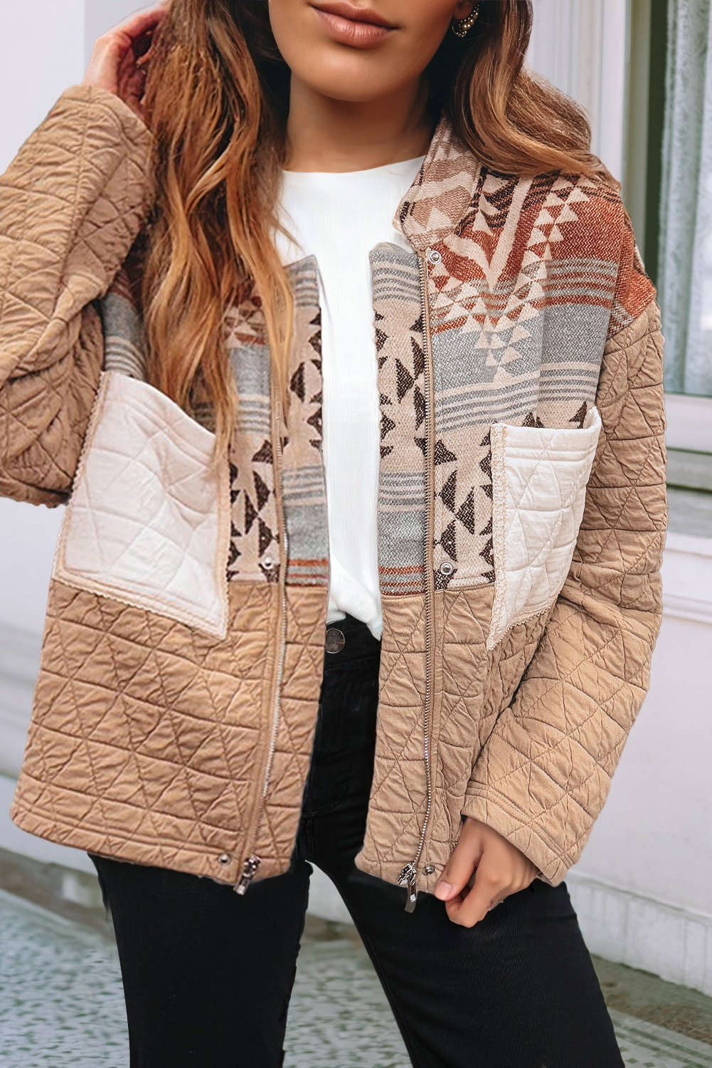 Quilted Patchwork Western Fashion Jacket