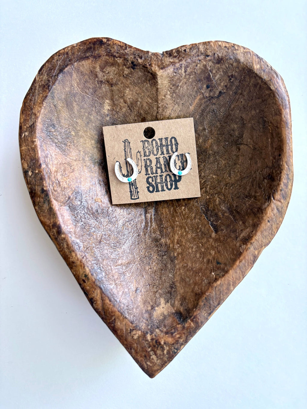 Western Theme Stud Earrings - steer longhorn horse shoe