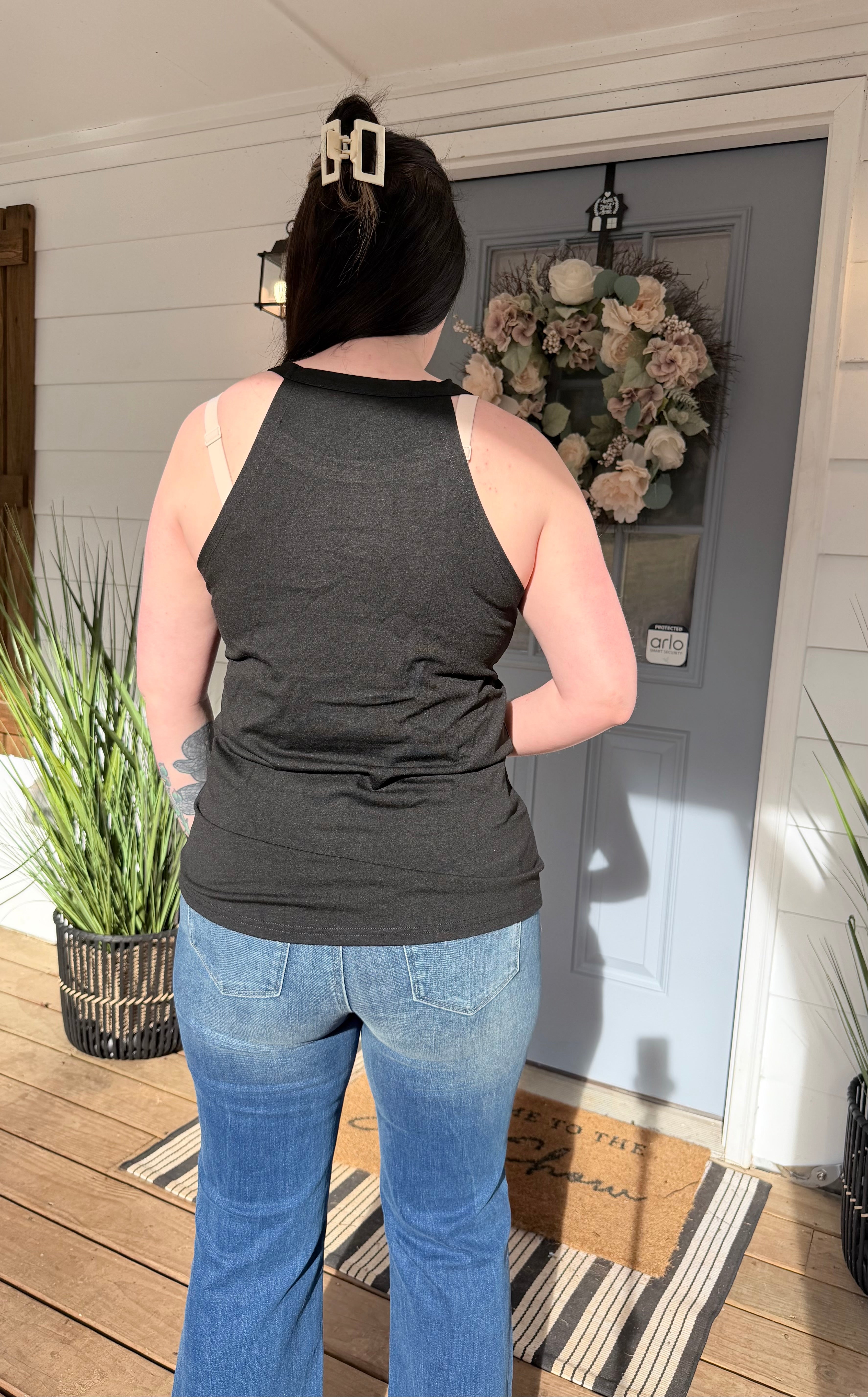 Customizable Solid Color Crew Neck Tank Top