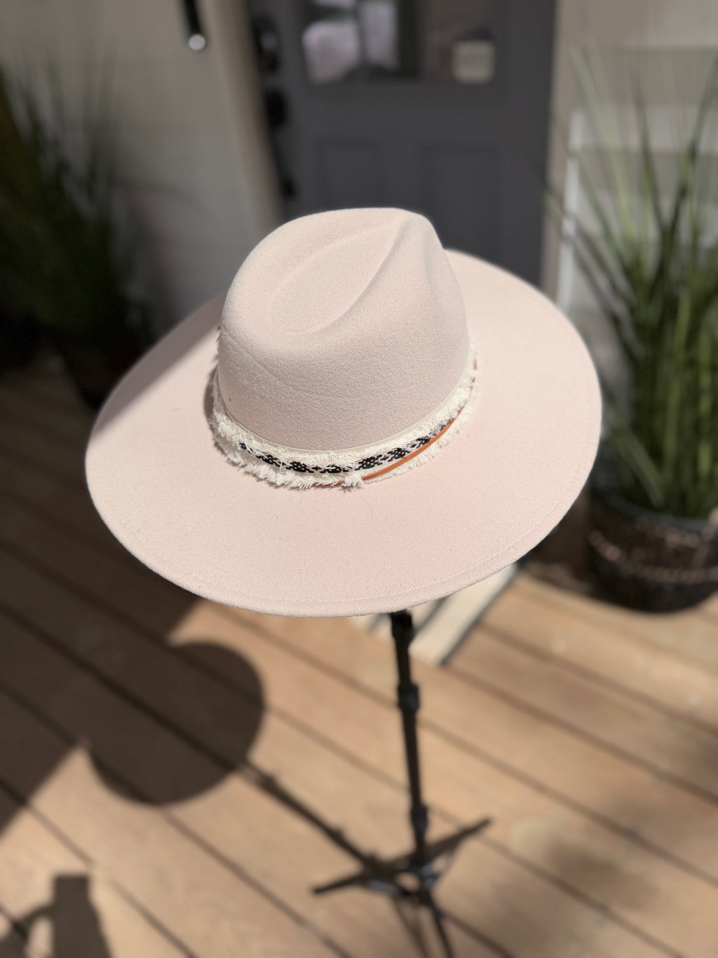 Cream Feather and Turquoise Cowgirl Hat