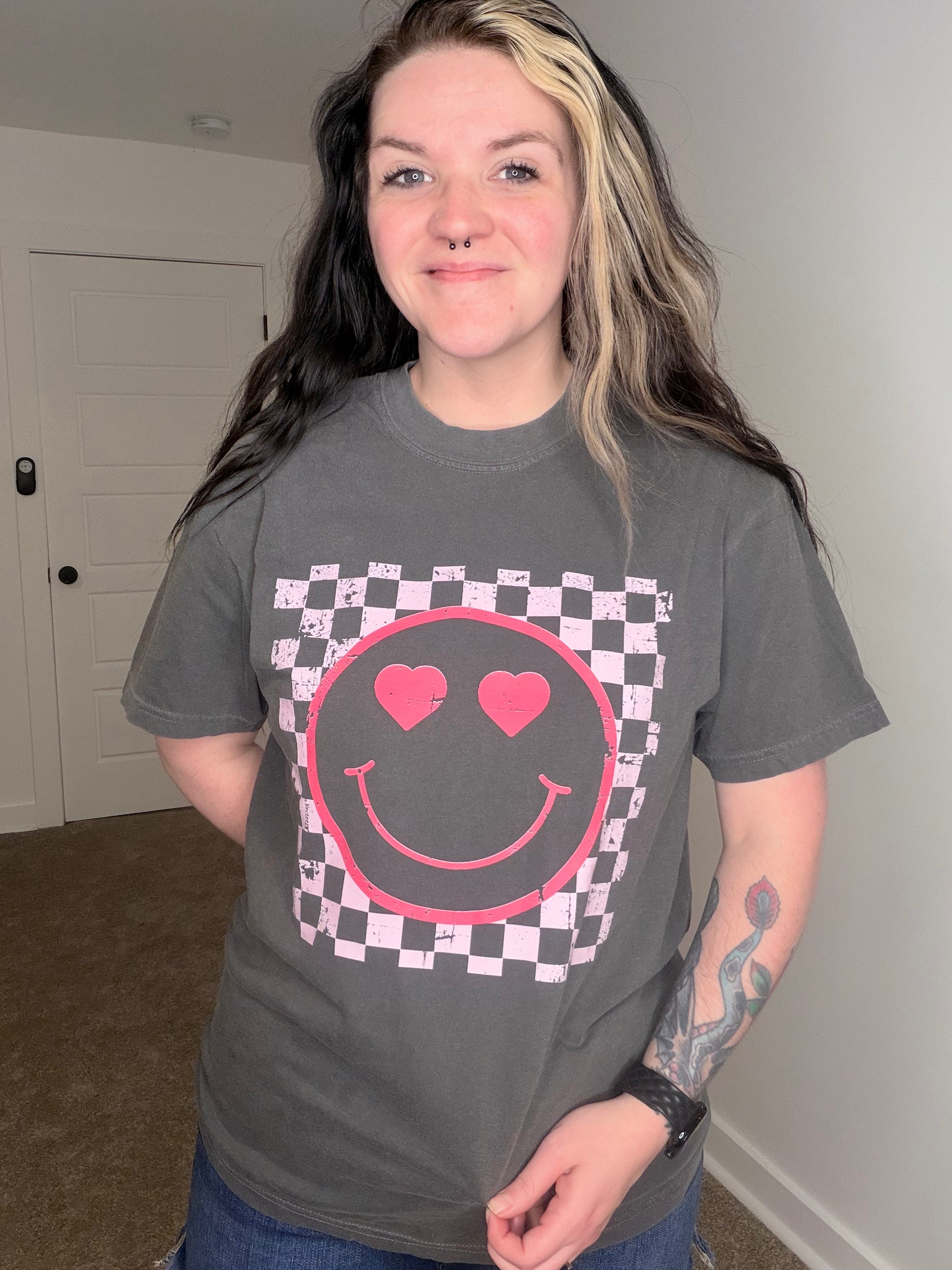 Checkered Smile Comfort Color Tee
