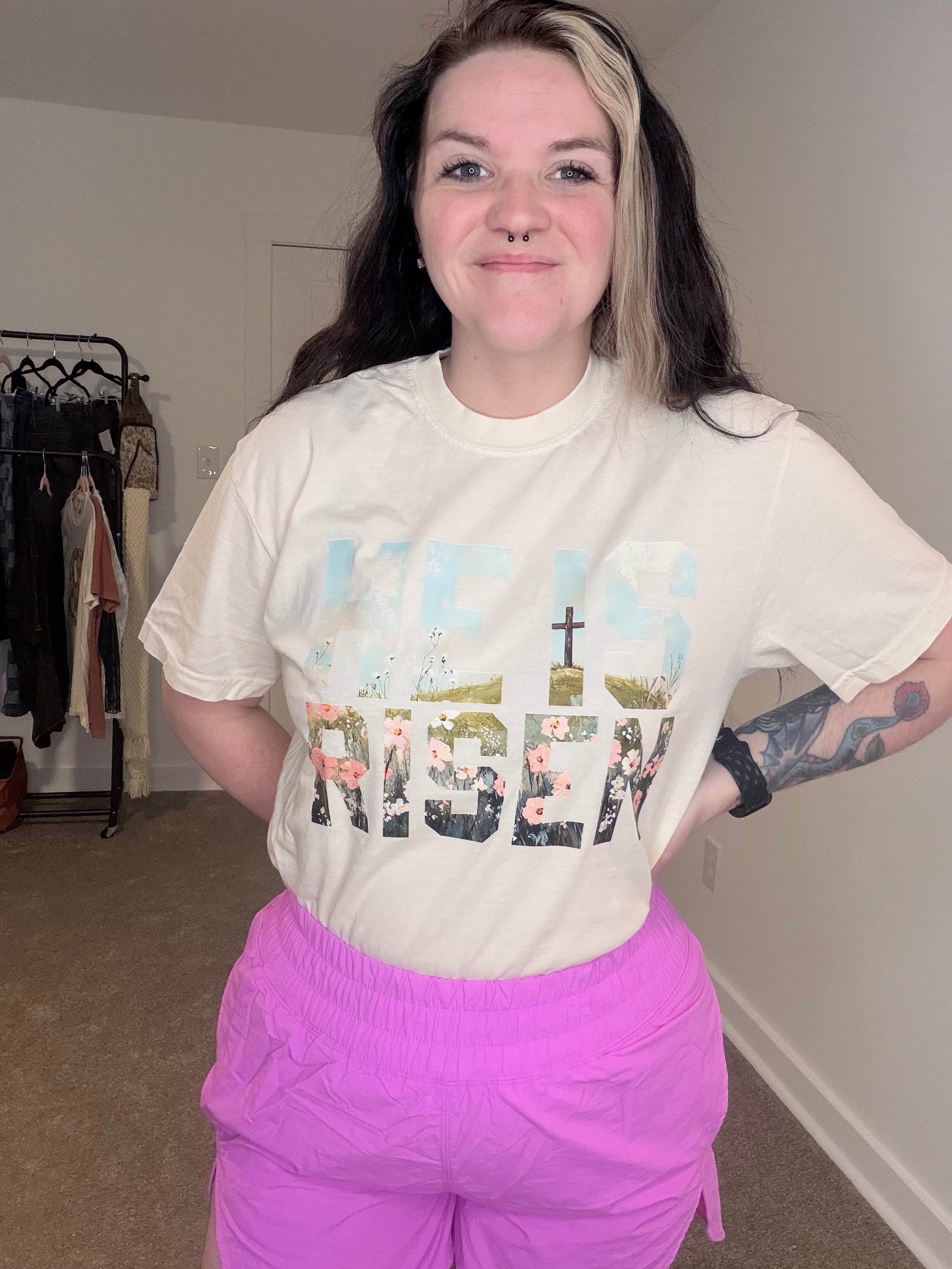 He Is Risen Comfort Color Tee