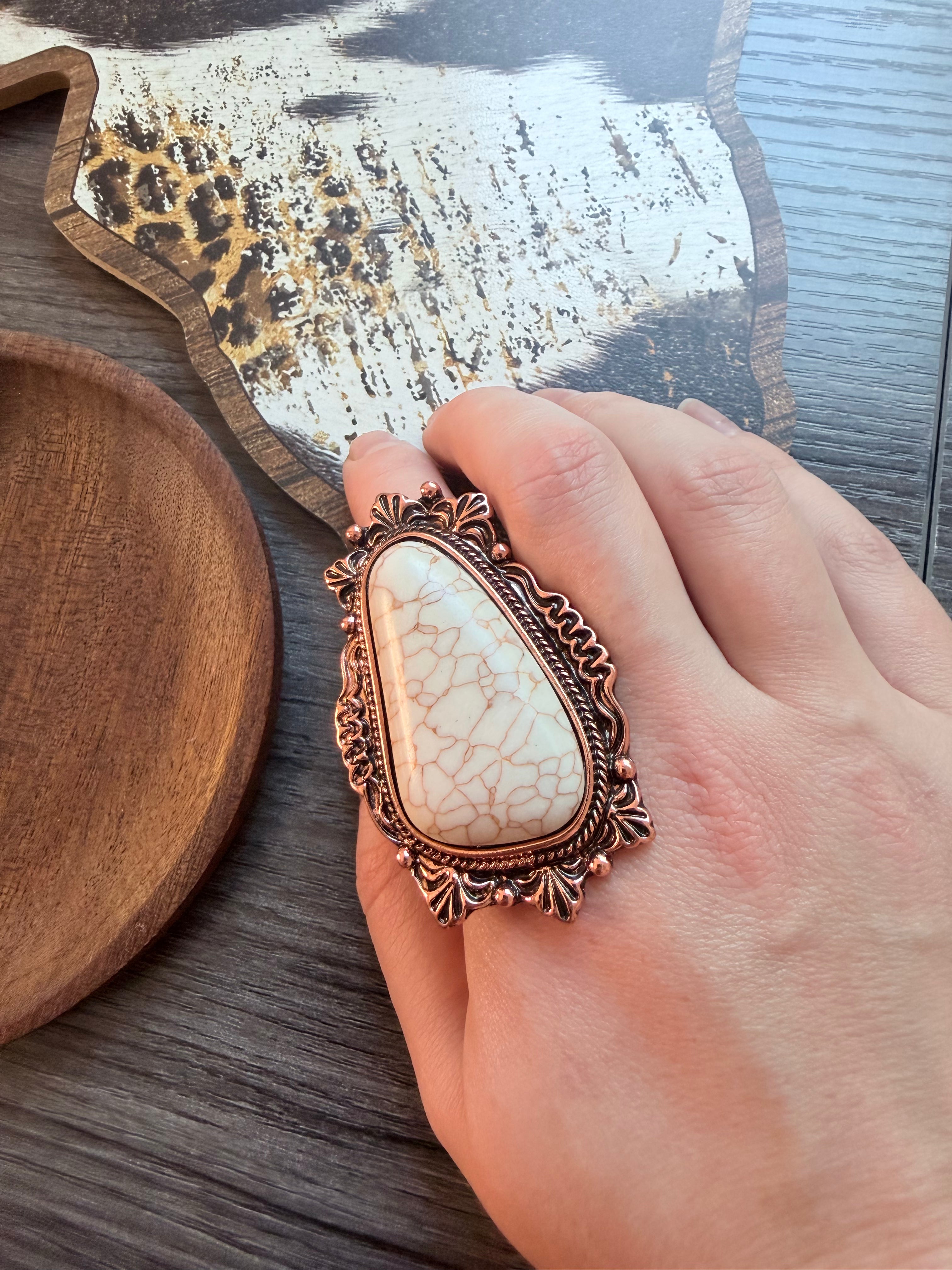 Oversized Western Navajo Statement Ring