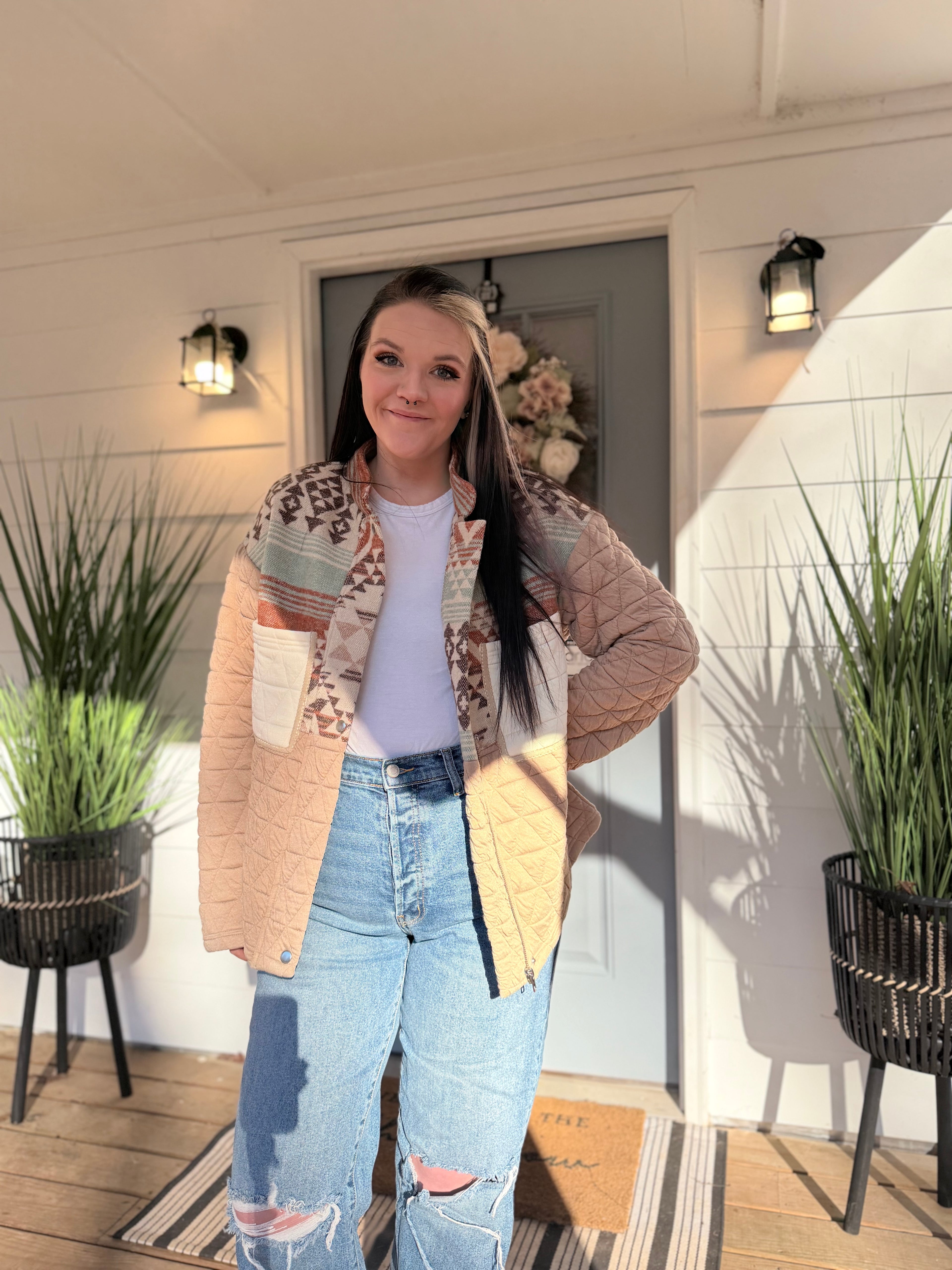 Quilted Patchwork Western Fashion Jacket