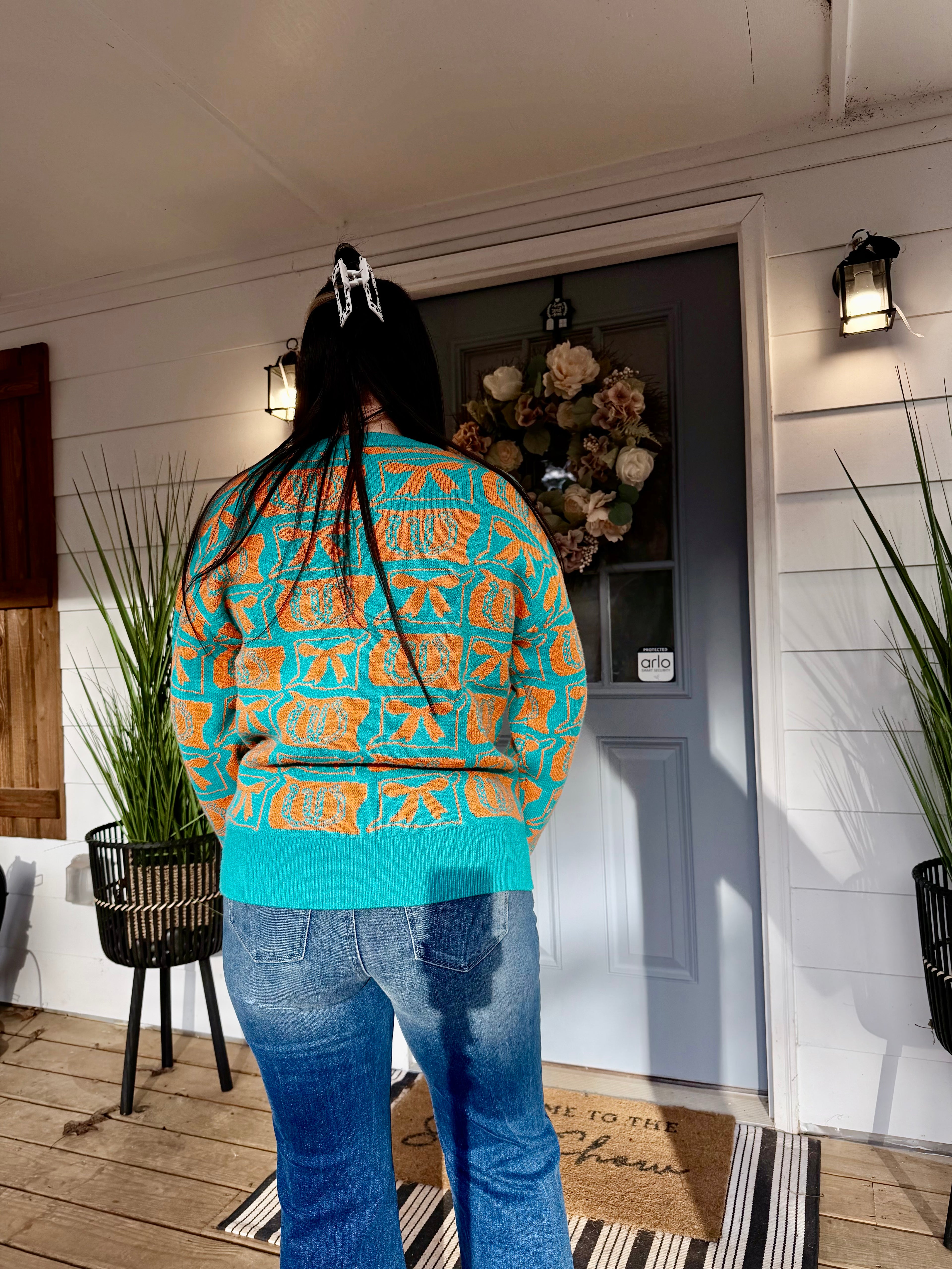 Black and Bow Western Sweater