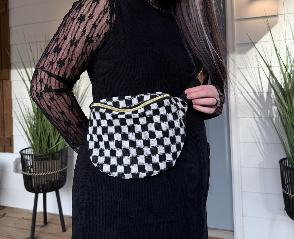 Checkered Crossbody Sling Belt Bag/ Fanny Pack