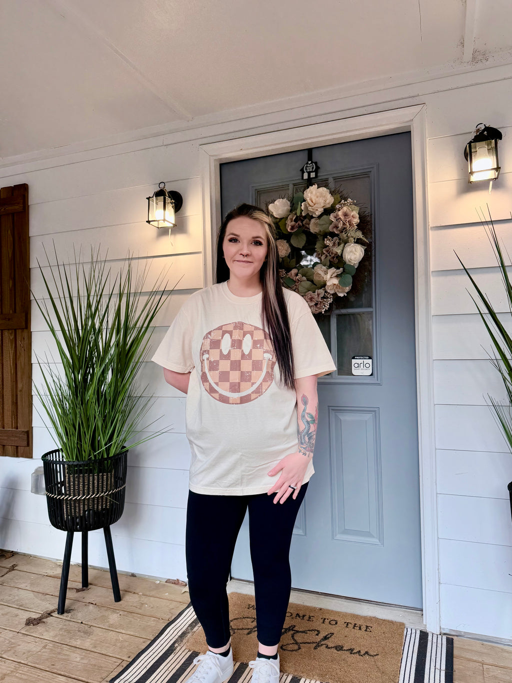 Checkered Smile Comfort Color Tee