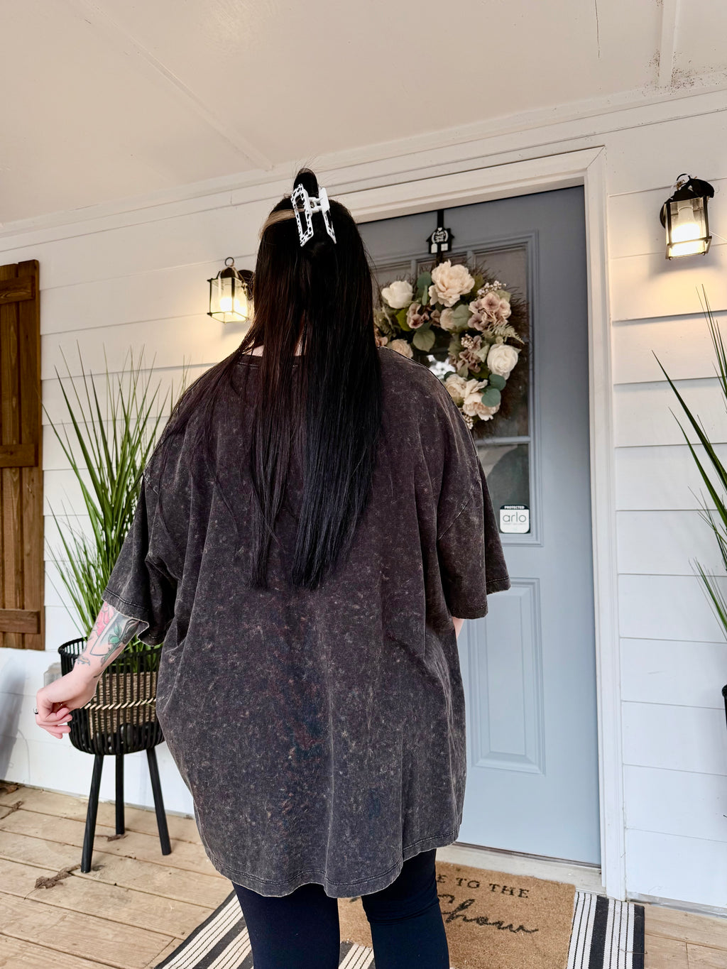 Acid Wash Cotton Oversized Tee