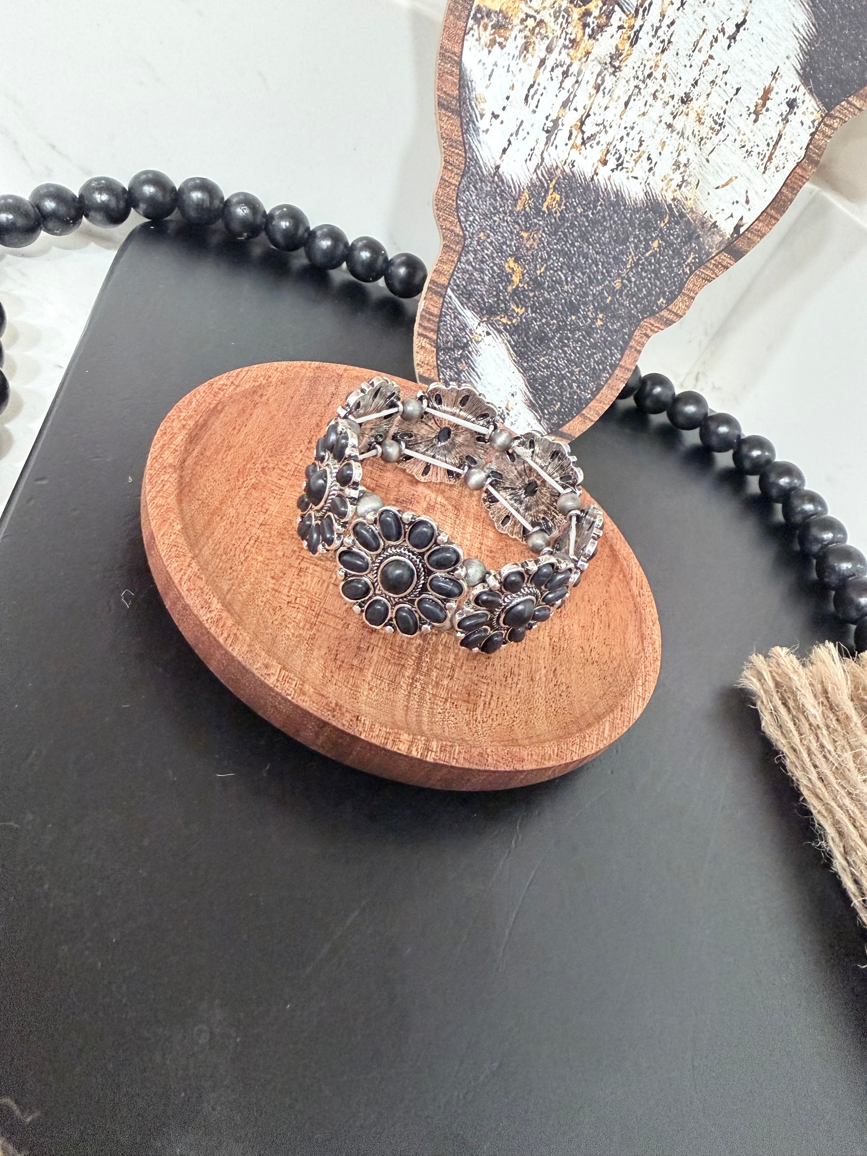 Western Concho Stone Stretch Bracelet