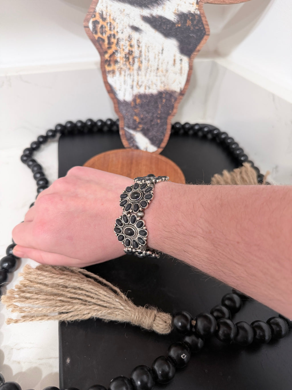 Western Concho Stone Stretch Bracelet