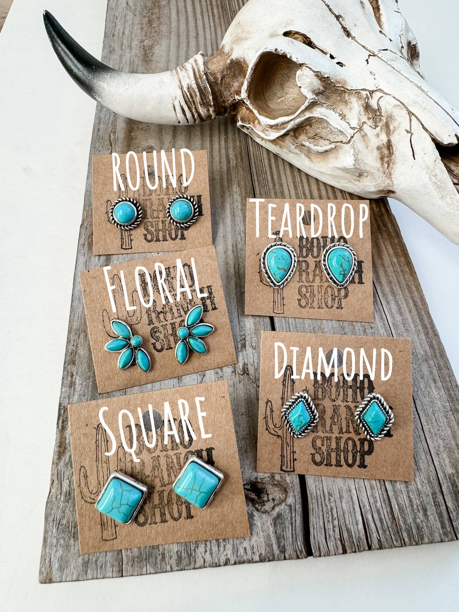 Western Turquoise Stud Earrings